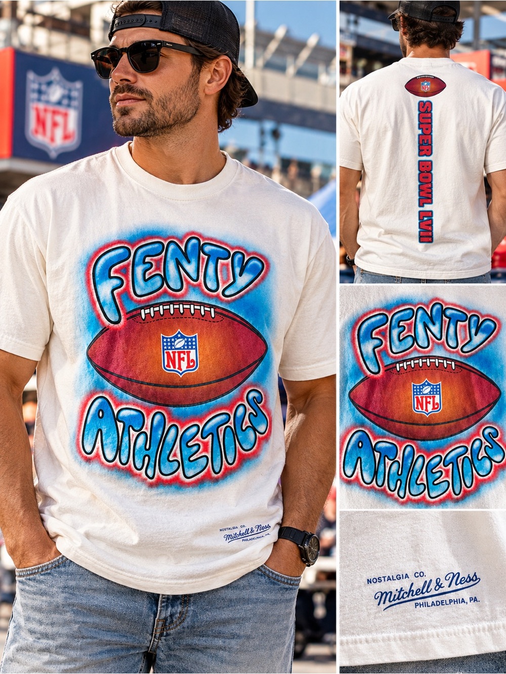 Mitchell & Ness Fenty Athletics NFL Super Bowl LVII Graphic T-Shirt Men’s Medium